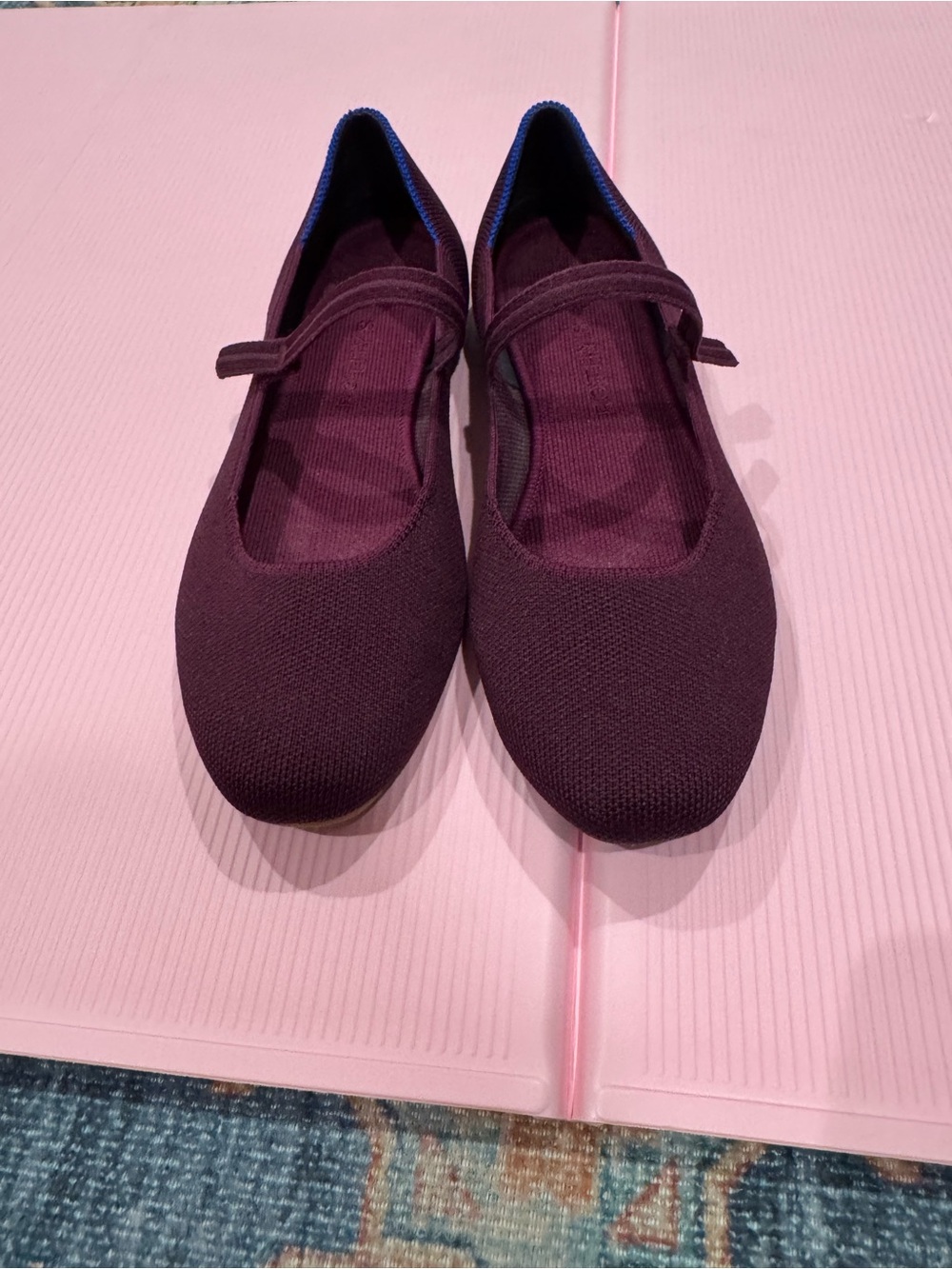Rothy’s Women's Square Mary Jane Knit Flats in Plum, 9.5